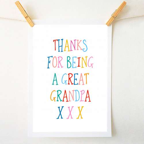 Thanks for being a great grandpa - A1 - A4 art print by Adam Regester