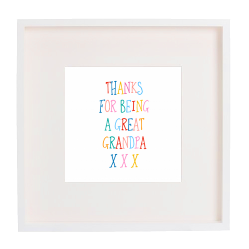 Thanks for being a great grandpa - framed poster print by Adam Regester