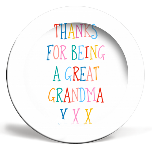 Thanks for being a great Grandma - ceramic dinner plate by Adam Regester
