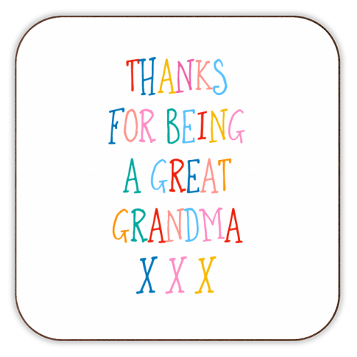 Thanks for being a great Grandma - personalised beer coaster by Adam Regester