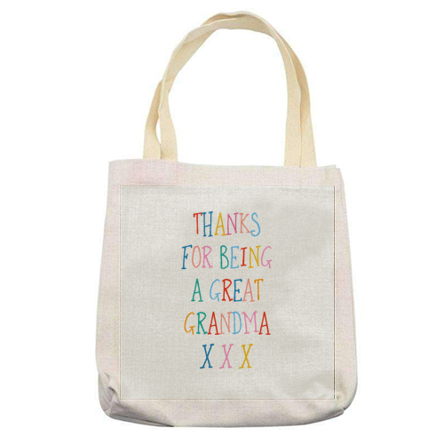 Thanks for being a great Grandma - printed tote bag by Adam Regester