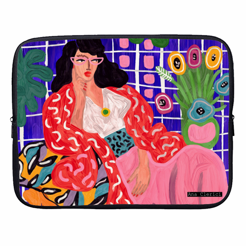 Red Coat - designer laptop sleeve by Ana Clerici