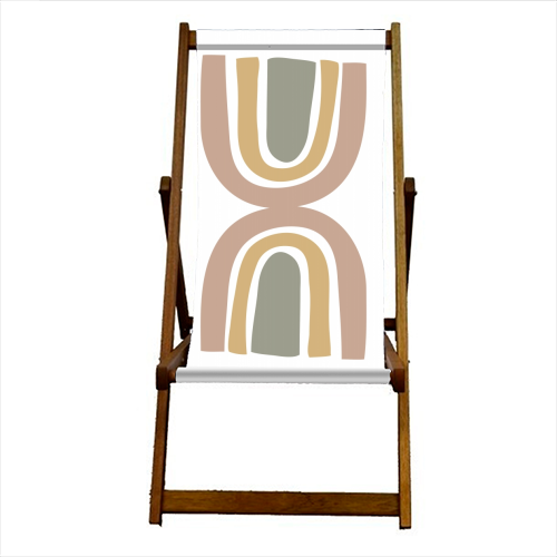 Double Boho Rainbows - canvas deck chair by Toni Scott