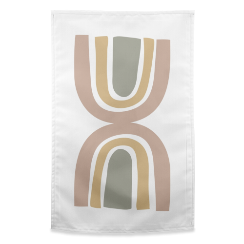 Double Boho Rainbows - funny tea towel by Toni Scott