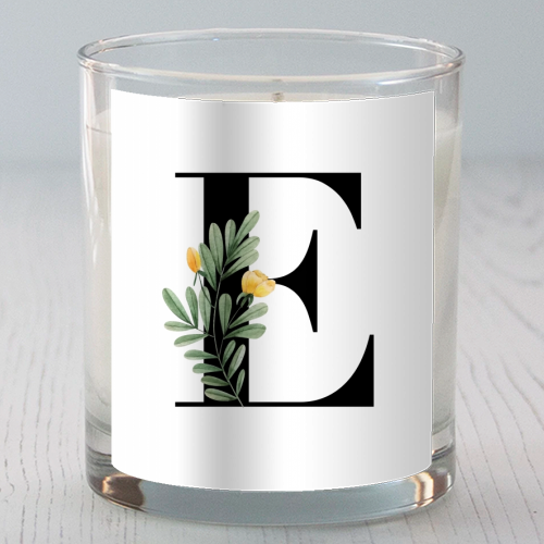 E Floral Letter Initial - scented candle by Toni Scott