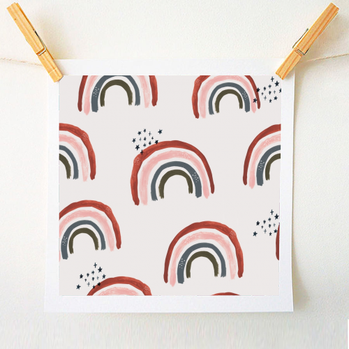 hand drawn rainbow - A1 - A4 art print by lauradidthis