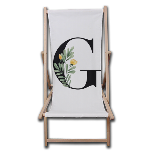 G Floral Letter Initial - canvas deck chair by Toni Scott