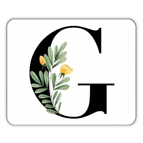 G Floral Letter Initial - designer placemat by Toni Scott