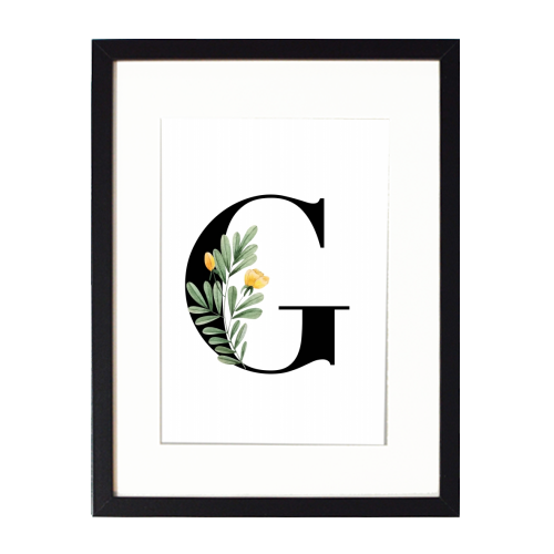 G Floral Letter Initial - framed poster print by Toni Scott