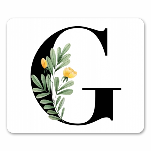 G Floral Letter Initial - funny mouse mat by Toni Scott