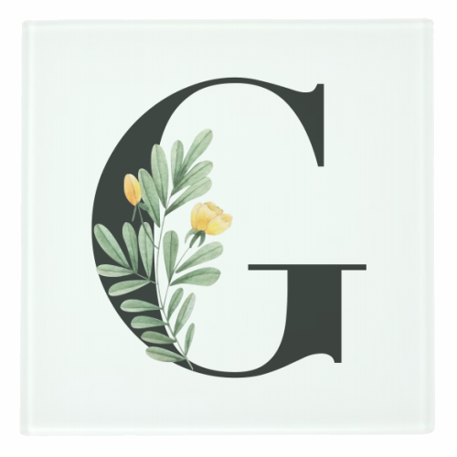 G Floral Letter Initial - personalised beer coaster by Toni Scott