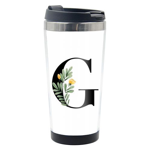 G Floral Letter Initial - photo water bottle by Toni Scott