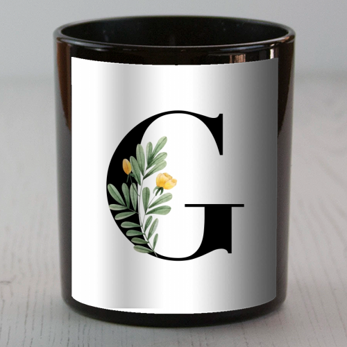 G Floral Letter Initial - scented candle by Toni Scott