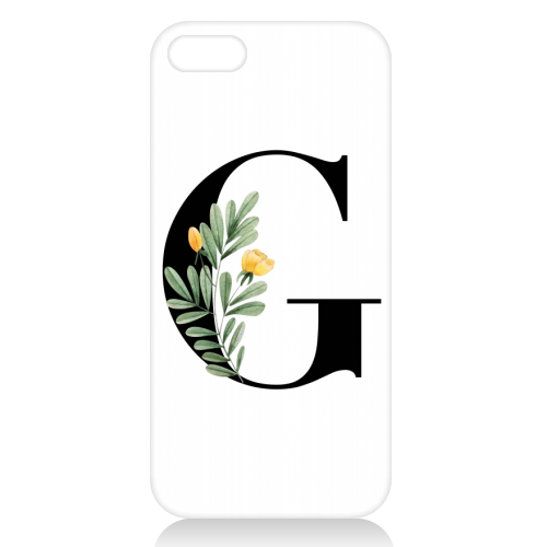 G Floral Letter Initial - unique phone case by Toni Scott