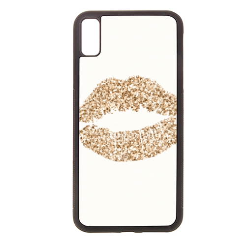 Gold glitter effect lips - stylish phone case by Cheryl Boland