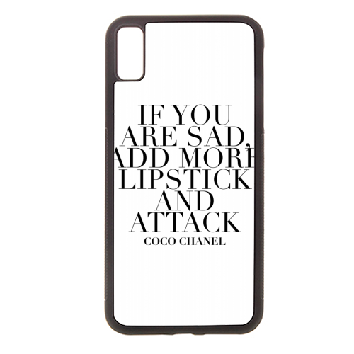 If You Are Sad, Add More Lipstick and Attack. -Coco Chanel Quote - stylish phone case by Toni Scott