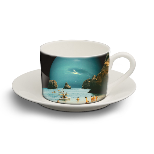 Space Beach - personalised cup and saucer by taudalpoi