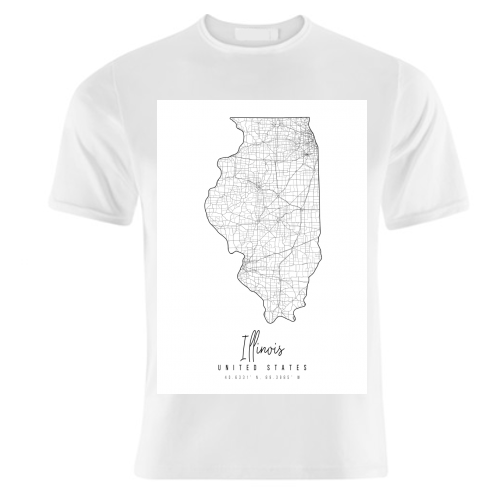 Illinois Minimal Street Map - unique t shirt by Toni Scott