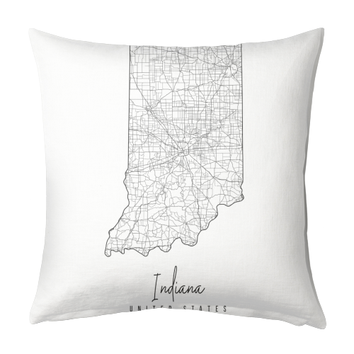 Indiana Minimal Street Map - designed cushion by Toni Scott