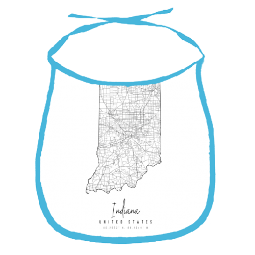 Indiana Minimal Street Map - funny baby bib by Toni Scott