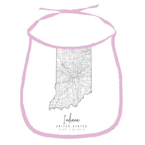 Indiana Minimal Street Map - funny baby bib by Toni Scott