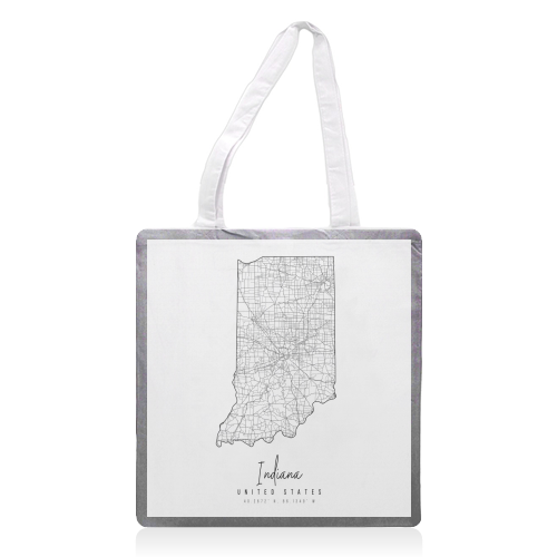 Indiana Minimal Street Map - printed tote bag by Toni Scott