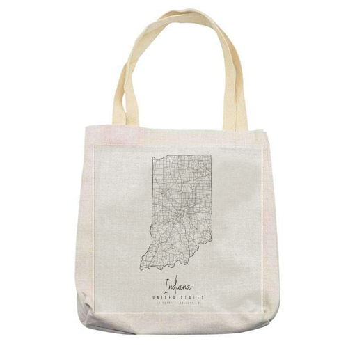 Indiana Minimal Street Map - printed tote bag by Toni Scott