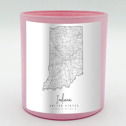 Indiana Minimal Street Map - scented candle by Toni Scott