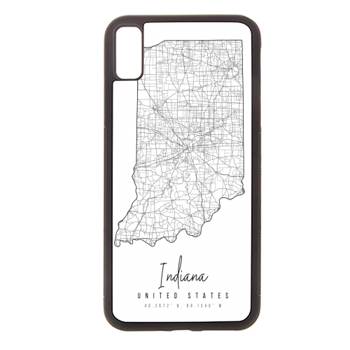 Indiana Minimal Street Map - stylish phone case by Toni Scott