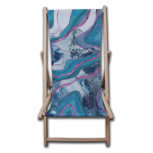 Liquid Marble Agate Glitter Glam #8 (Faux Glitter) #decor #art - canvas deck chair by Anita Bella Jantz