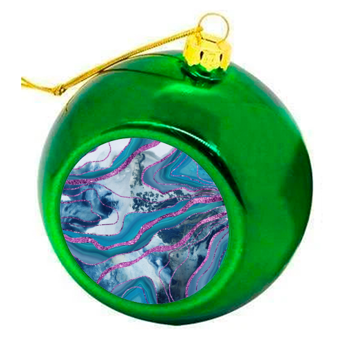 Liquid Marble Agate Glitter Glam #8 (Faux Glitter) #decor #art - colourful christmas bauble by Anita Bella Jantz