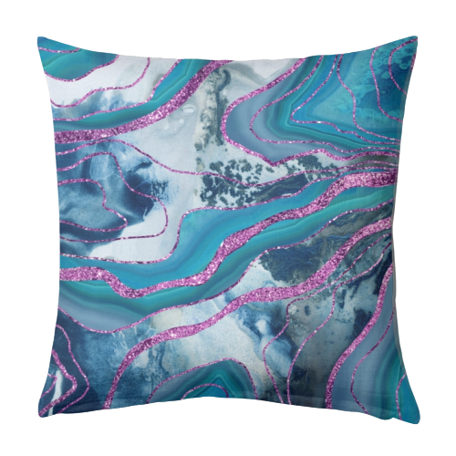 Liquid Marble Agate Glitter Glam #8 (Faux Glitter) #decor #art - designed cushion by Anita Bella Jantz