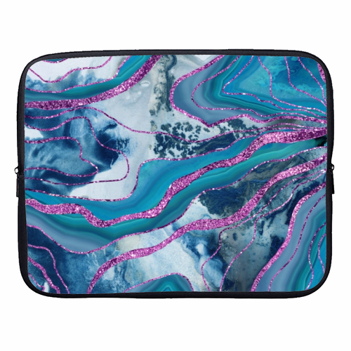 Liquid Marble Agate Glitter Glam #8 (Faux Glitter) #decor #art - designer laptop sleeve by Anita Bella Jantz