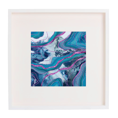 Liquid Marble Agate Glitter Glam #8 (Faux Glitter) #decor #art - framed poster print by Anita Bella Jantz