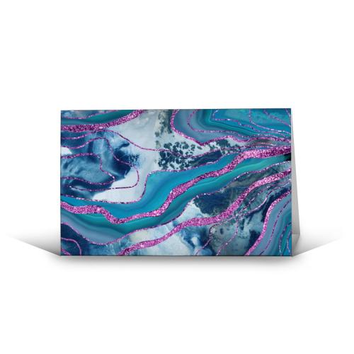 Liquid Marble Agate Glitter Glam #8 (Faux Glitter) #decor #art - funny greeting card by Anita Bella Jantz