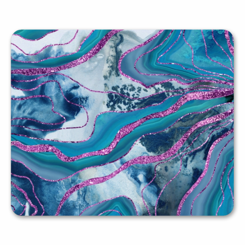 Liquid Marble Agate Glitter Glam #8 (Faux Glitter) #decor #art - funny mouse mat by Anita Bella Jantz