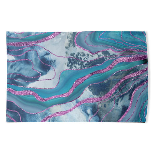 Liquid Marble Agate Glitter Glam #8 (Faux Glitter) #decor #art - funny tea towel by Anita Bella Jantz