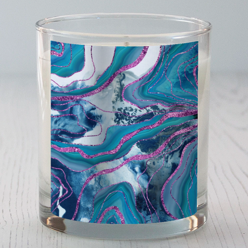 Liquid Marble Agate Glitter Glam #8 (Faux Glitter) #decor #art - scented candle by Anita Bella Jantz