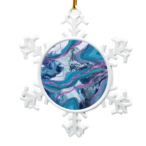 Liquid Marble Agate Glitter Glam #8 (Faux Glitter) #decor #art - snowflake decoration by Anita Bella Jantz