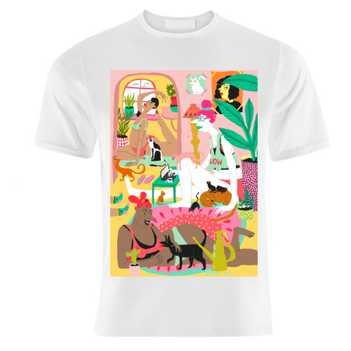 Staying at home together - unique t shirt by Ezra W. Smith