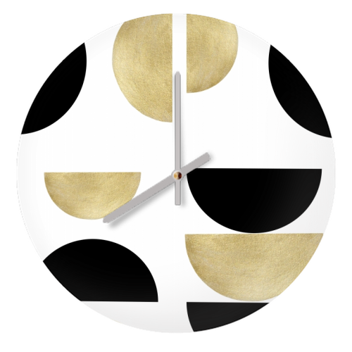 Yin Yang Geometric Glam #1 #minimal #decor #art - quirky wall clock by Anita Bella Jantz
