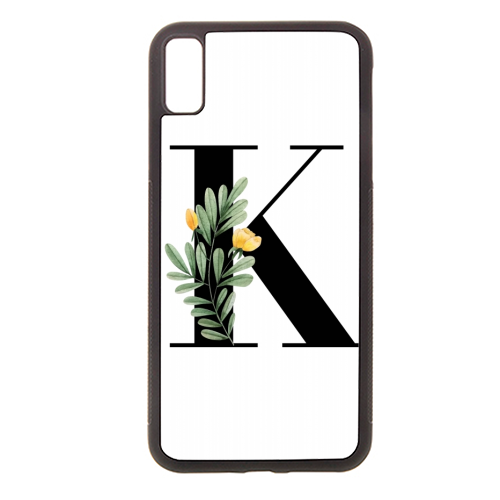 K Floral Letter Initial - stylish phone case by Toni Scott
