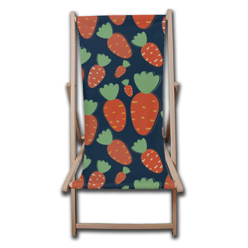 Carrots pattern - canvas deck chair by Ania Wieclaw