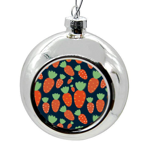 Carrots pattern - colourful christmas bauble by Ania Wieclaw