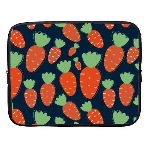 Carrots pattern - designer laptop sleeve by Ania Wieclaw