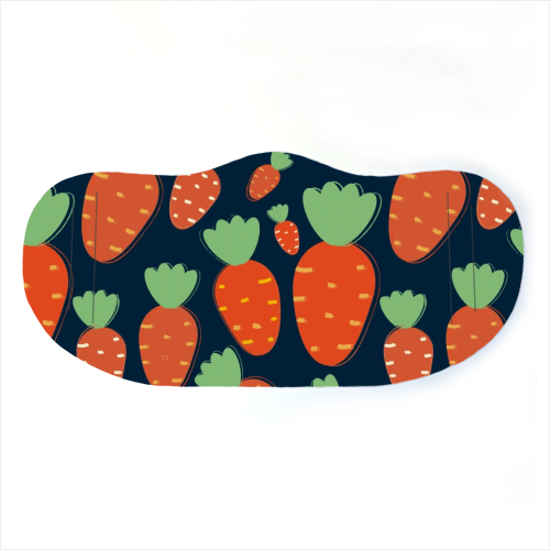 Carrots pattern - face cover mask by Ania Wieclaw
