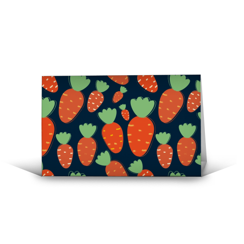 Carrots pattern - funny greeting card by Ania Wieclaw