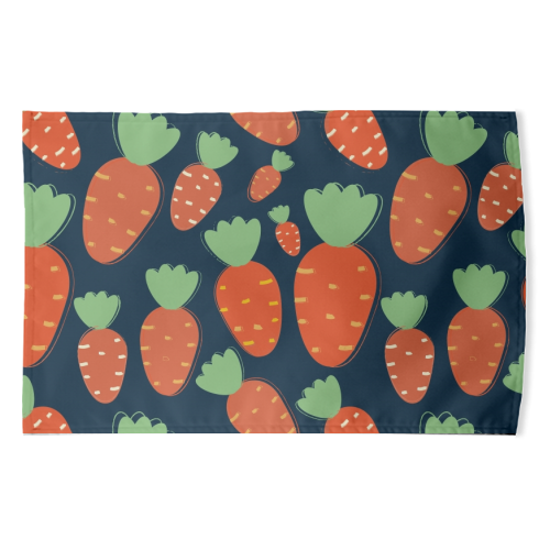 Carrots pattern - funny tea towel by Ania Wieclaw