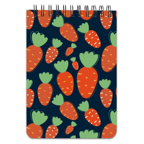 Carrots pattern - personalised A4, A5, A6 notebook by Ania Wieclaw