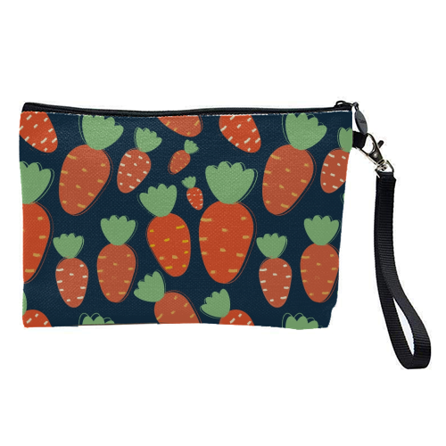 Carrots pattern - pretty makeup bag by Ania Wieclaw